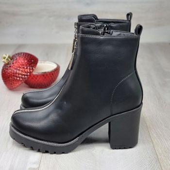Botine Dama Negre Cu Toc Cortesse