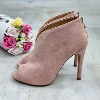 Botine Dama Roz Cu Toc Subtire Clarke ieftine
