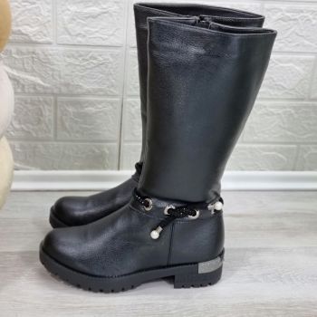 Cizme Fata Negre Cu Fermoar Elle