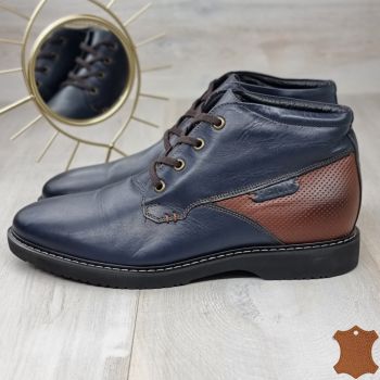 Ghete Barbat Bleumarin Piele Naturala Joshua ieftine de firma originale
