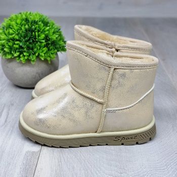 Ghete Fata Tip UGG Crem Cu Fermoar Demetra