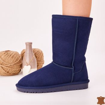 Ghete Imblanite Damă Bleumarin Tip UGG Piele Naturala Aeres de firma originala