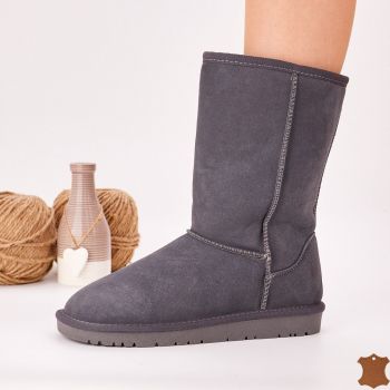 Ghete Imblanite Damă Gri Tip UGG Piele Naturala Aeres de firma originala