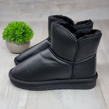 Ghete Imblanite Tip UGG Damă Negre Fortuna