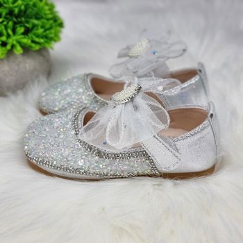 Pantofi Fată Argintii Cu Baretă Urstin de firma originali