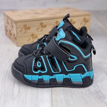 Sneakerși Baiat Negru/Bleu Cu Arici Seven