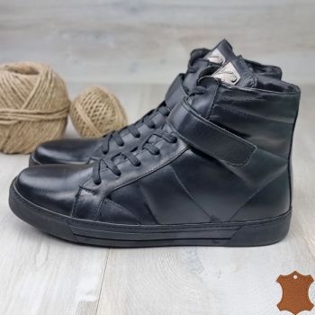 Sneakersi Barbat Negri Piele Naturala Ibenn ieftini