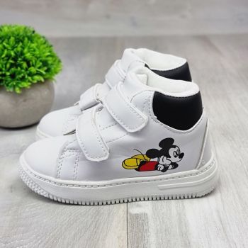 Sneakersi Baieti Albi Cu Arici Malibu