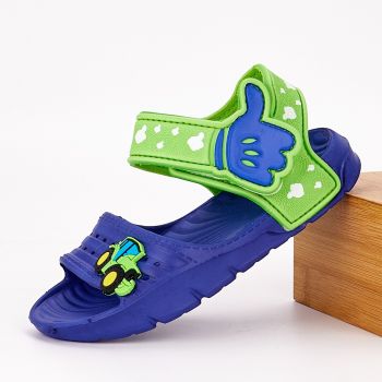 Sandale Baiat Albastru/Verde Cu Arici Borlis la reducere