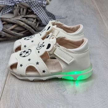 Sandale Baiat Albe Cu Luminite Hob de firma originale