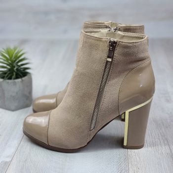 Botine Dama Cream Cu Toc Gros Esma de firma originale