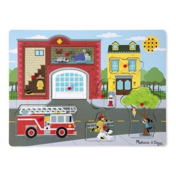 Puzzle cu sunete Brigada de pompieri Melissa and Doug la reducere
