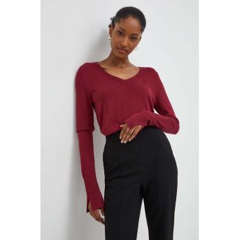 Answear Lab pulover femei, culoarea bordo, light ieftin