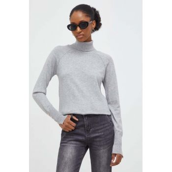 Answear Lab pulover femei, culoarea gri, light, cu guler de firma original