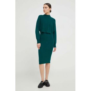 Answear Lab rochie si pulover culoarea verde ieftin