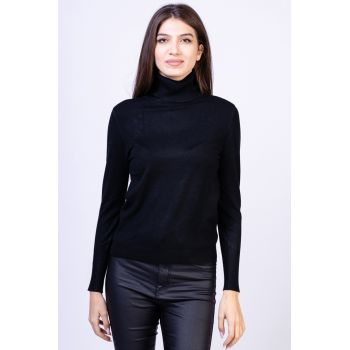 Helanca pulover, masura mare, cu cashmere, neagra