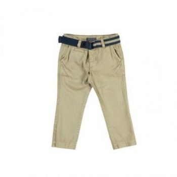 Pantaloni bej din doc si curea textila (4533), 8 ani / 128 cm la reducere