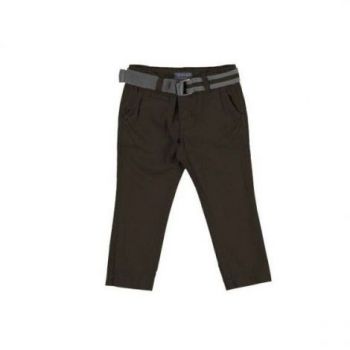 Pantaloni maro din doc si curea textila (4533), 6 ani 116 cm ieftini