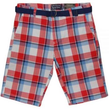 Pantaloni scurti rosii cu carouri si curea (6265), 12 ani   152 cm
