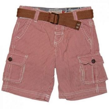 Pantaloni scurti rosii cu dungi si curea (3222), 6 ani / 116 cm