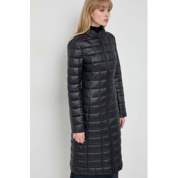 Trussardi geaca femei, culoarea negru, de tranzitie