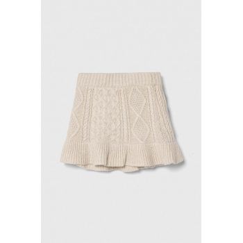 Abercrombie & Fitch fusta fete culoarea bej, mini, drept