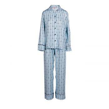 All over eye star twill long pyjamas fantasia azzurro m