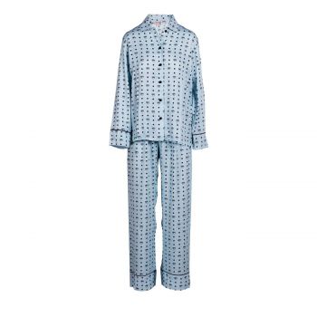 All over eye star twill long pyjamas fantasia azzurro xs