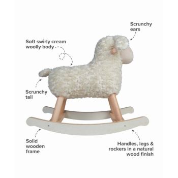 Balansoar din lemn Little Bird Told Me cu tesaturi senzoriale Lambert Rocking Sheep 9 luni+ de firma original