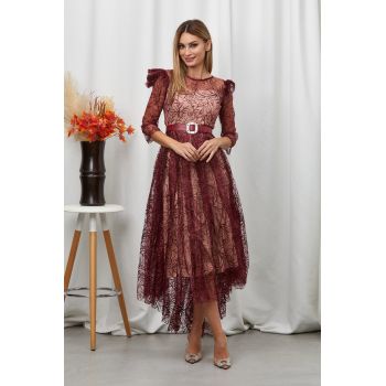 Rochie Reveal Bordo ieftina