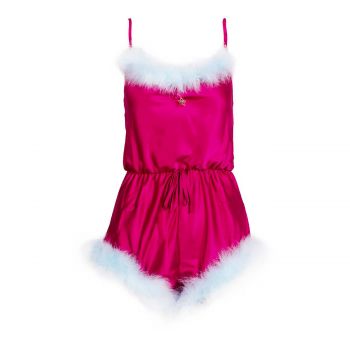 Satin short jumpsuit fuxia xs