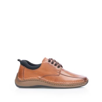Pantofi casual bărbați din piele naturală, Leofex - 982 Cognac Box de firma original