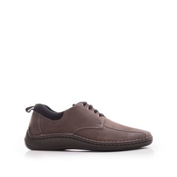 Pantofi casual bărbați din piele naturală, Leofex - 982 Gri Nabuc de firma originali