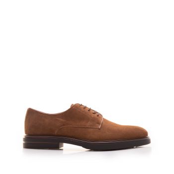 Pantofi casual bărbați din piele naturală, Leofex - 991 Cognac Velur de firma originali