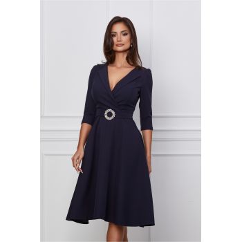 Rochie MBG bleumarin cu catarama la reducere