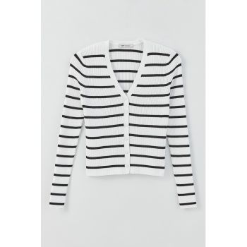 Cardigan slim fit cu dungi