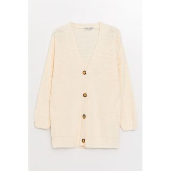 Cardigan supradimensionat cu decolteu in V