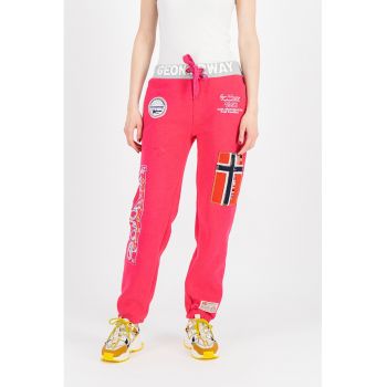 Pantaloni sport cu aplicatii logo Myer
