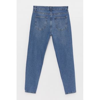 Blugi slim fit cu aspect decolorat