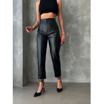 Pantaloni conici din piele ecologica