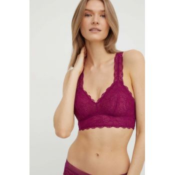 Dkny sutien culoarea bordo, dantela, neted ieftin