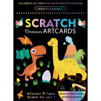 Set 9 planse razuibile Scratch ArtCards Dinozauri