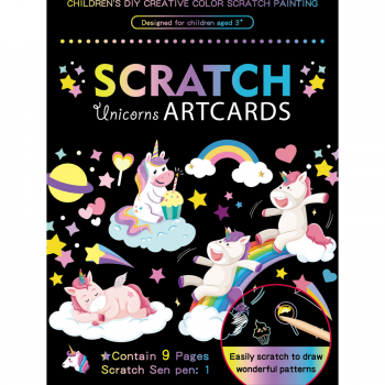 Set 9 planse razuibile Scratch ArtCards Unicorni