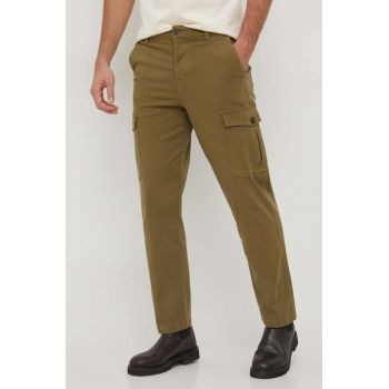 United Colors of Benetton pantaloni barbati, culoarea verde, drept