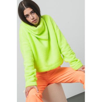 Bluza de trening din material fleece cu guler inalt