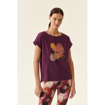 Tricou de bumbac organic cu imprimeu Maki