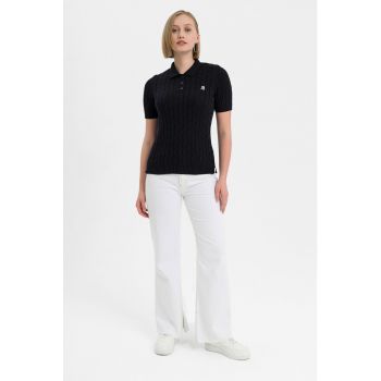 Tricou polo cu model torsade Aracely