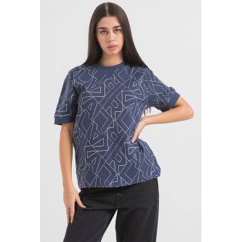 Tricou tricotat fin cu model logo
