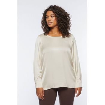 Bluza din satin cu mansete cu nasturi