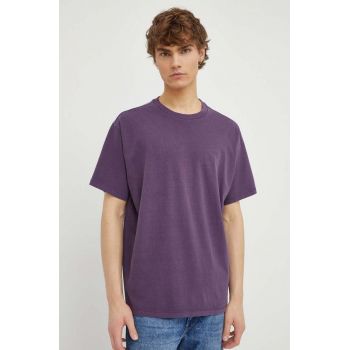 Levi's tricou din bumbac barbati, culoarea violet, neted ieftin